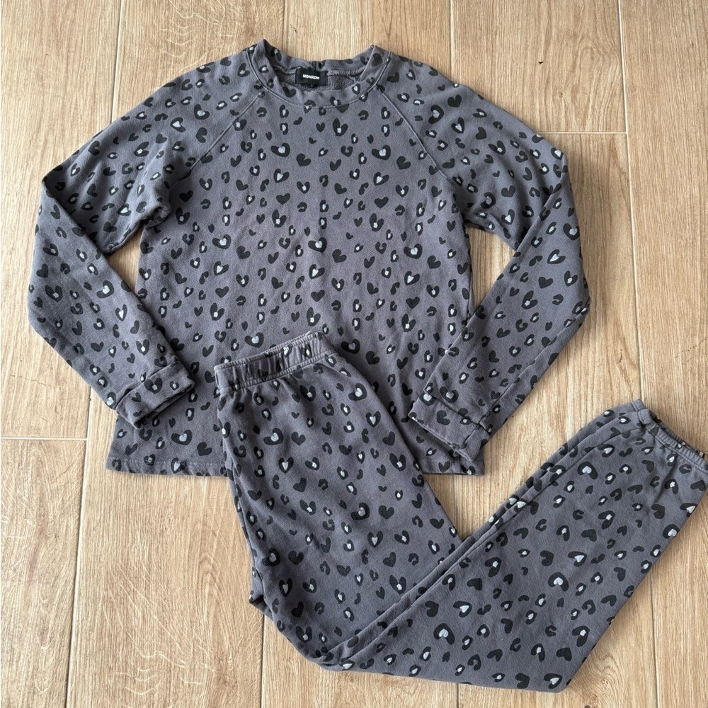 Monrow Heart Leopard Sweat Set - Picture 5 of 6